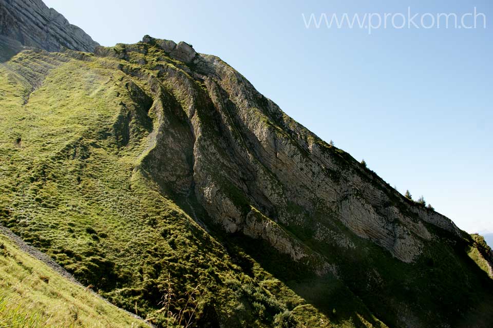 Verwerfungen unterhalb Zindlenspitz