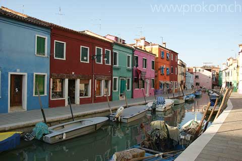 Lagune von Venedig, Burano. Lagoon of Venice. Venezia. Лагуна Венеции, Бурано