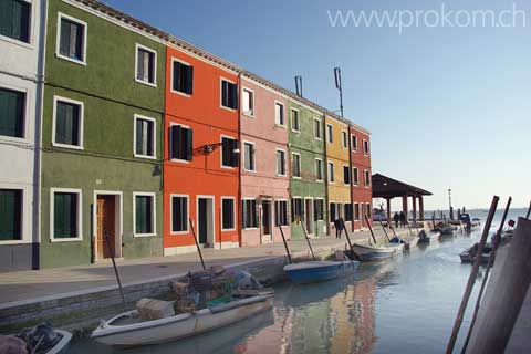 Lagune von Venedig, Burano. Lagoon of Venice. Venezia. Лагуна Венеции, Бурано