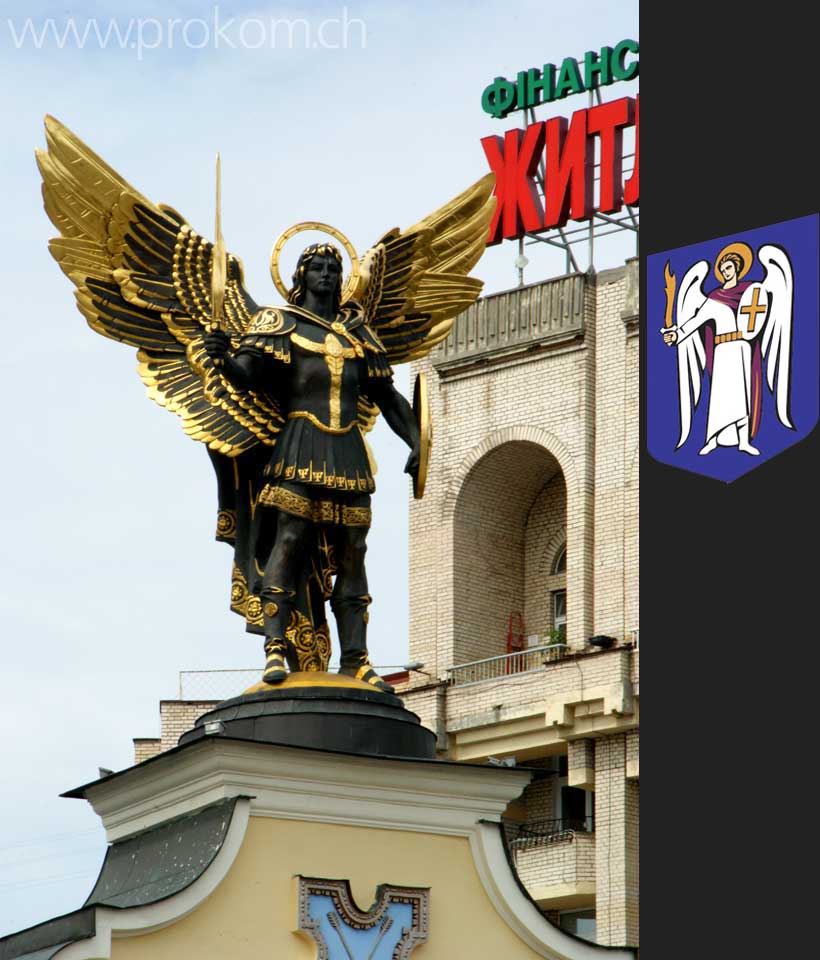 Satan hat er in die Hölle hinabgestossen, aber seiner Patenstadt Kiew kann der Erzengel Michael offenbar nicht helfen.