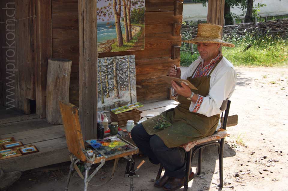 ein Kunstmaler bei der Arbeit